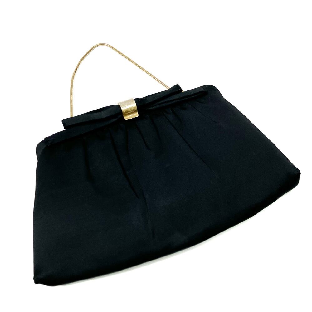 Vintage 1950's After Five by Land M Black Evening Bag Clutch Made in USA